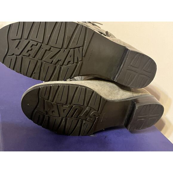 Stuart Weitzman •6• Mane Fringe Over the Knee Taupe Beige Suede 50/50 Boots NEW - Picture 13 of 16